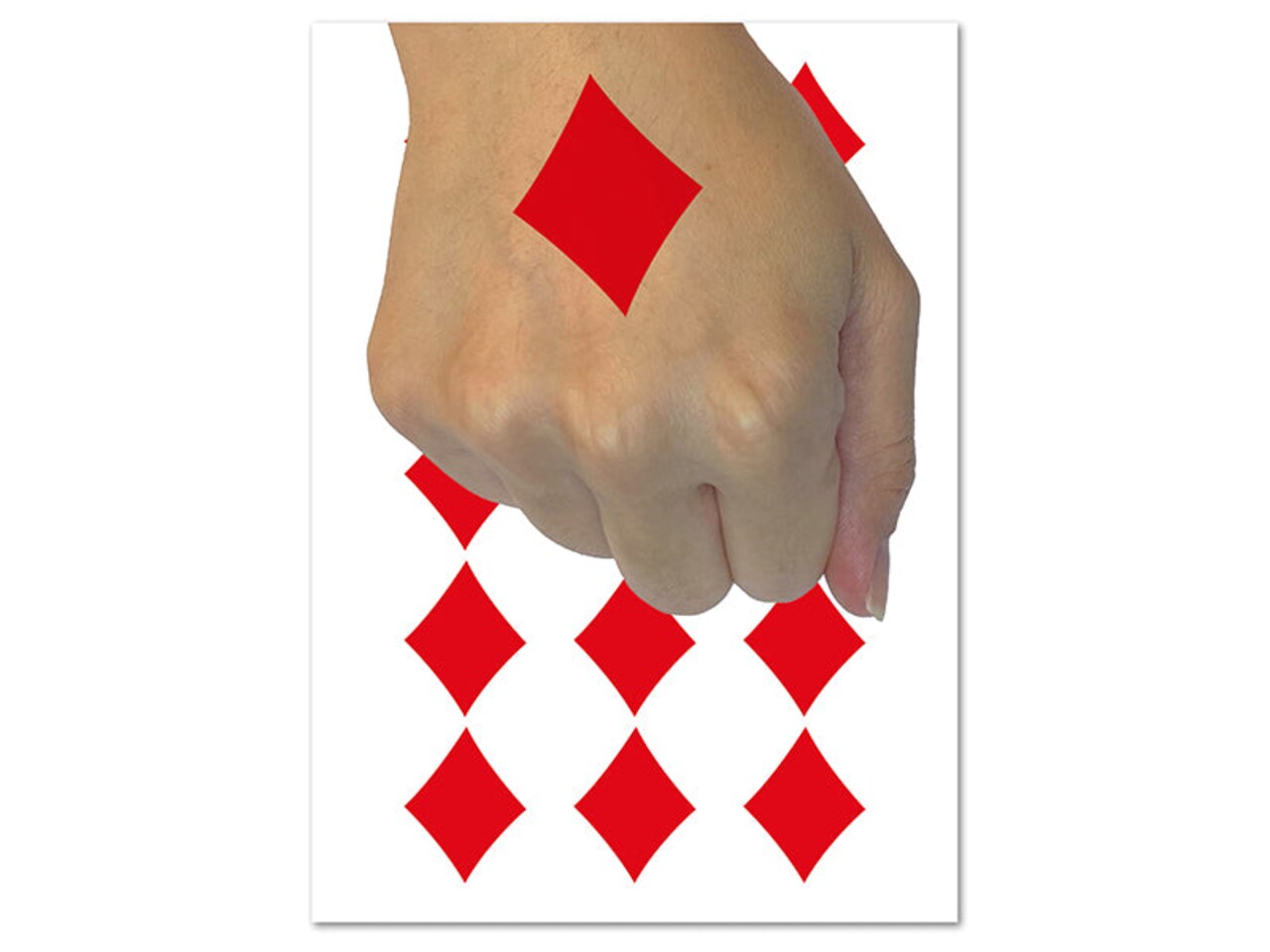 Card Suit Diamonds Temporary Tattoo Water Resistant Fake Body Art Set Collection (1 Sheet)